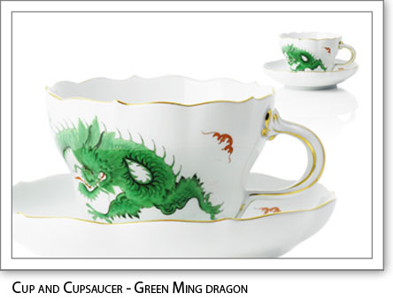 Cupsaucer - green ming dragon